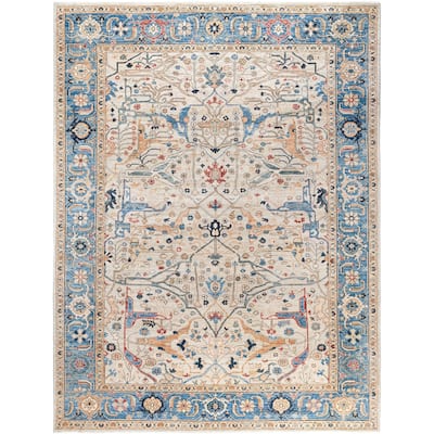 Serapi One-of-a-Kind Hand-Knotted Area Rug - Ivory - 8' 11" x 11' 10"