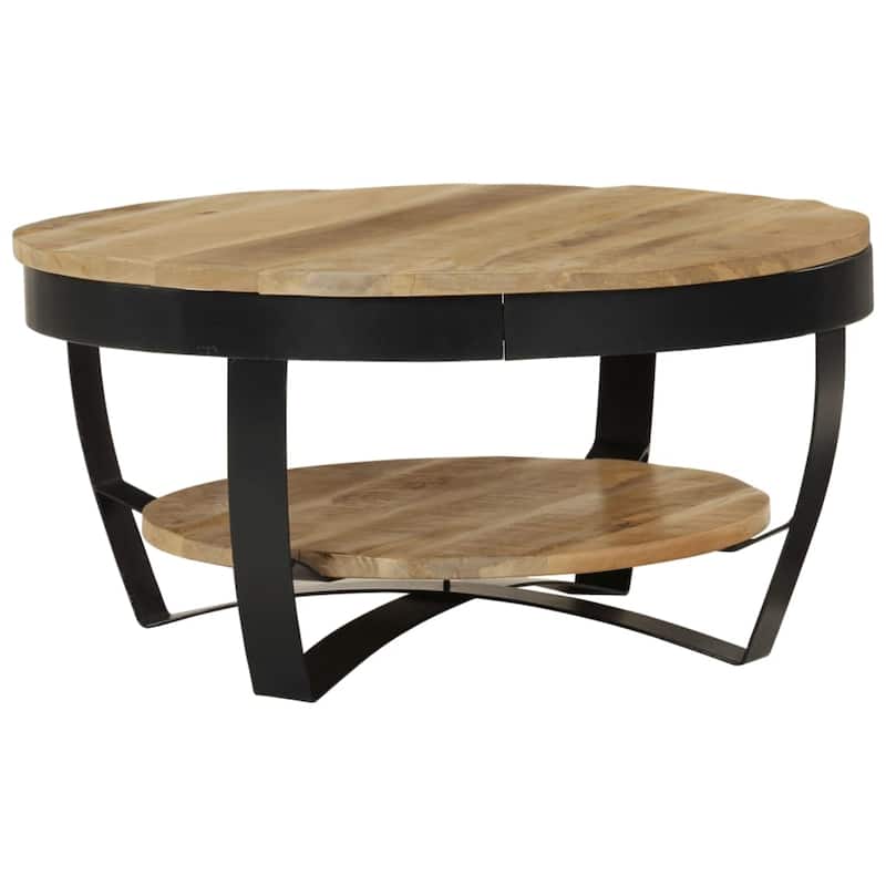 vidaXL Coffee Table Solid Rough Mango Wood 25.6"x12.6"