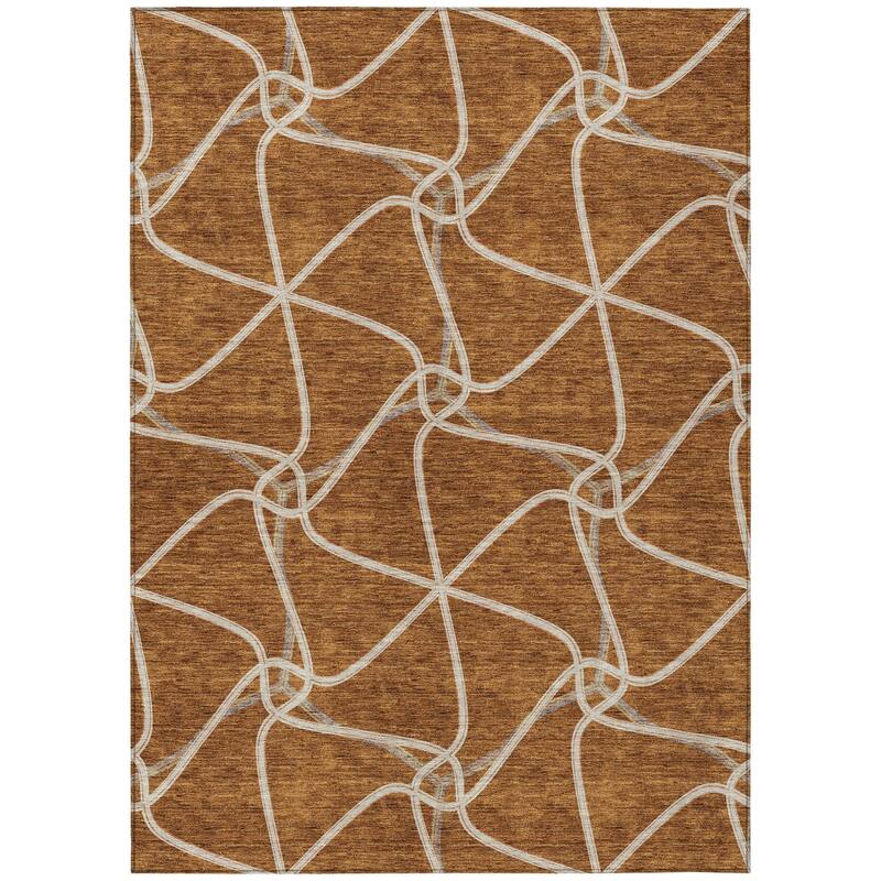 HomeRoots Geometric Contemporary Rectangle Outdoor Rug