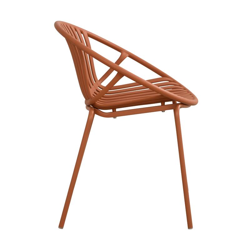 Christopher Knight Home - Emma Patio Outdoor Contemporary Plastic Stackable Dining Chairs