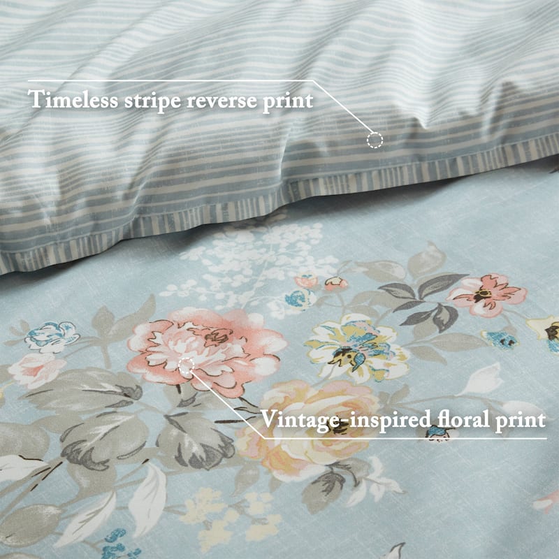 Madison Park Essentials Heather Vintage-inspired Collection floral print Comforter Set