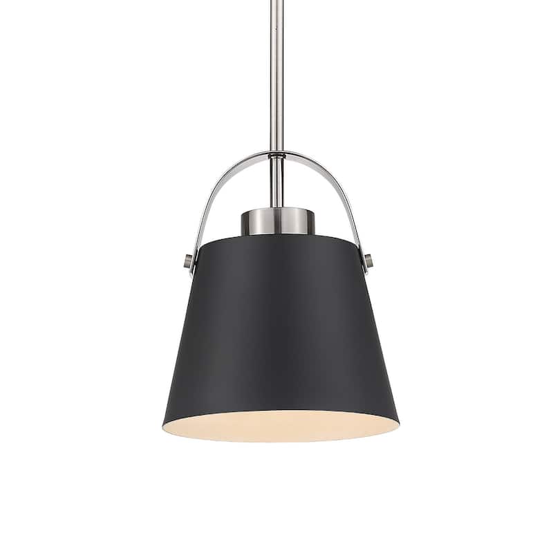 Roseto ZP31829 Carrillo 8" Wide Mini Pendant - Matte Black / Brushed Nickel