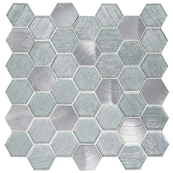 Shop Emser Tile W13glit1212mo Glitz Hexagon Mosaic Wall Tile
