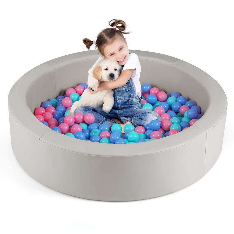 Costway 42.5" Round Foam Ball Pits with 25D Sponge Filling Washable PU - See Details