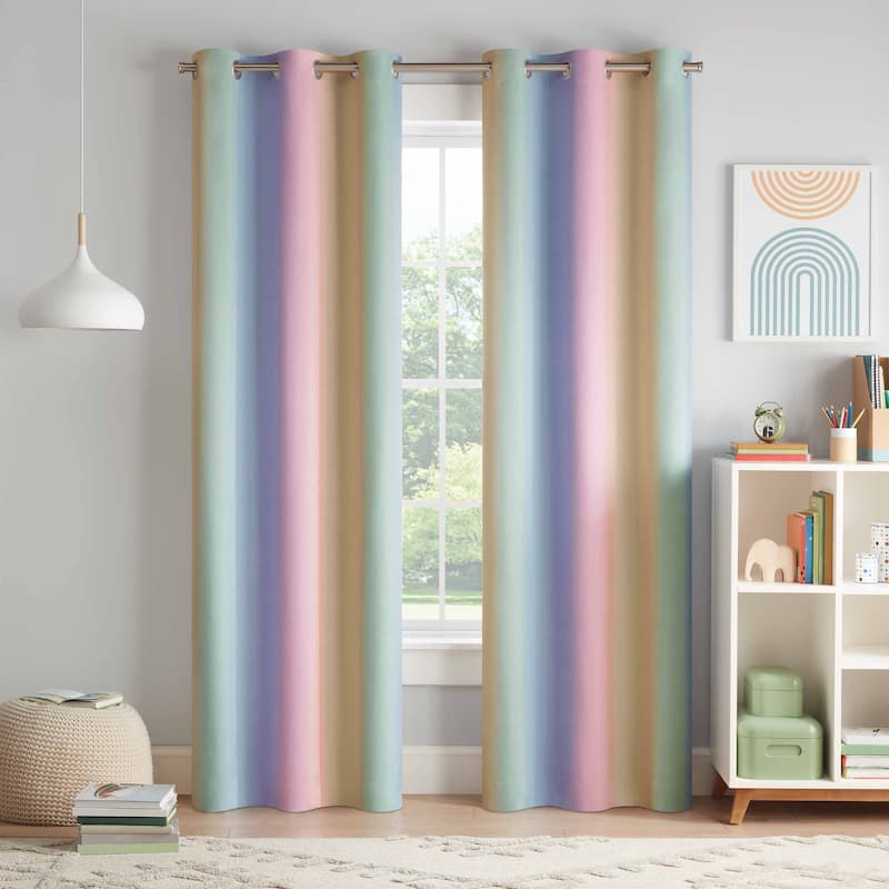 Eclipse Kids Rainbow Ombre 100% Blackout Curtain Panel - 84x37