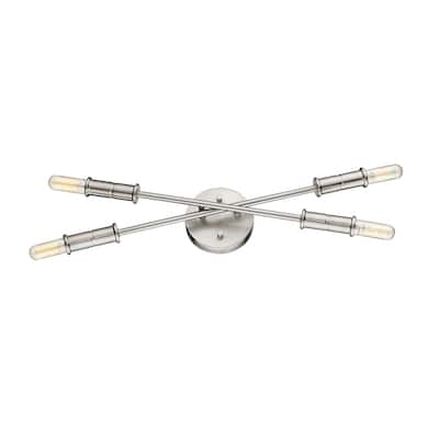 Carrington Small Satin Nickel Bulb Vanity or Sconce Mirror Light