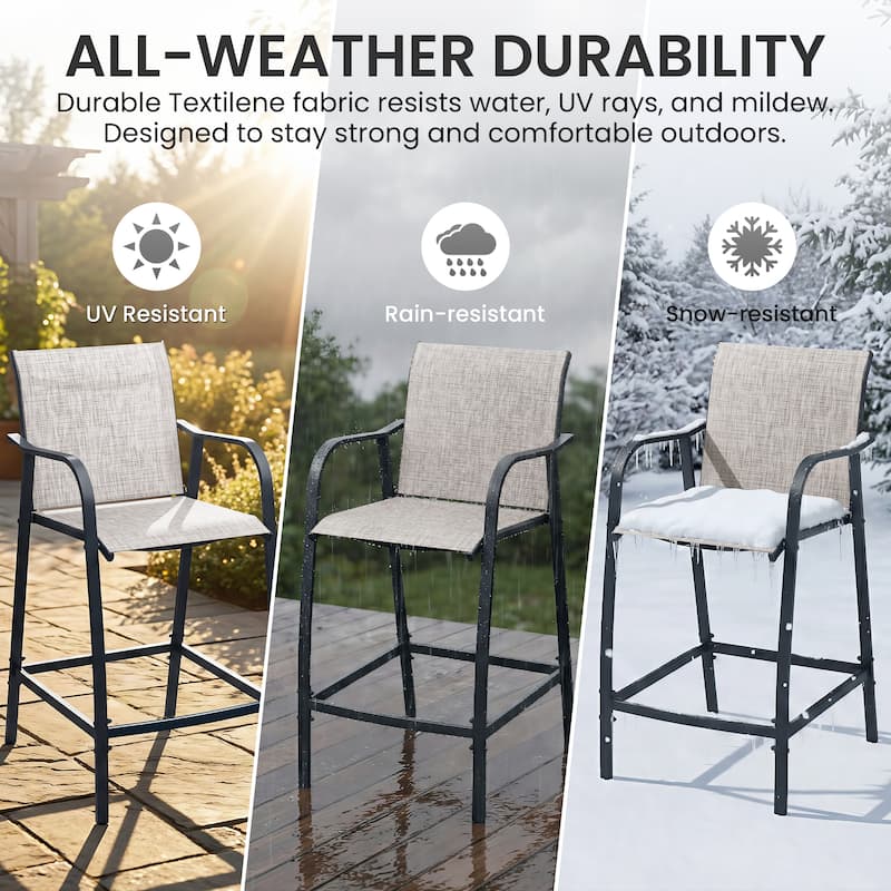 Lightweight Bar Height Barstools Outdoor Bar Stools Patio Bar Chairs - 21.3" W x 22.5" D x 44" H