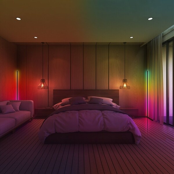 Minimalism RGB Corner Floor Lamp Set Of 2 On Sale Bed Bath Beyond 34864275