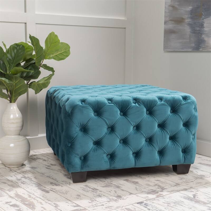 Ottoman Upholstered Fabric Footrest Stair Stool