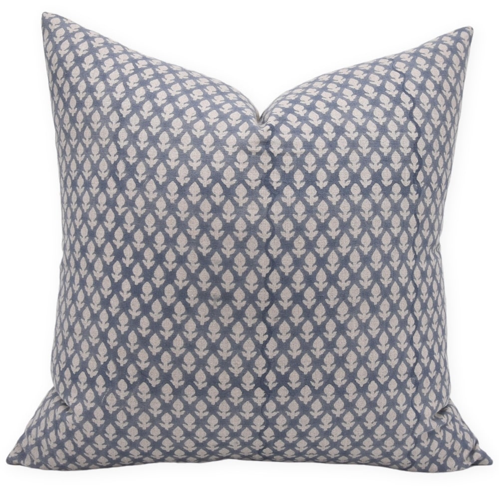 Linen Bohemian Block print pillow Cover - Haryali