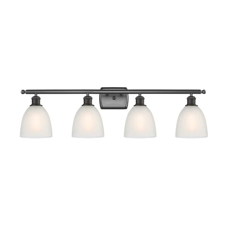 Innovations Lighting Castile 4 Light 36" Wide Bathroom Vanity Light - Oil Rubbed Bronze / White