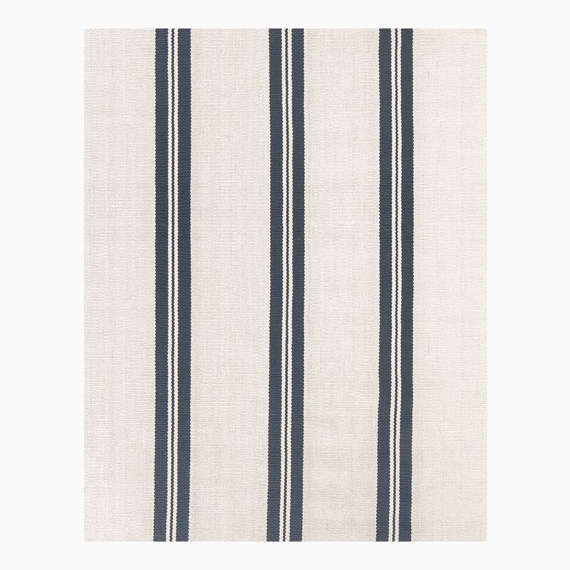 Ben Soleimani Altico Indoor / Outdoor Flatweave Polyproplene Rug - 6' x 9' - Navy/Ivory
