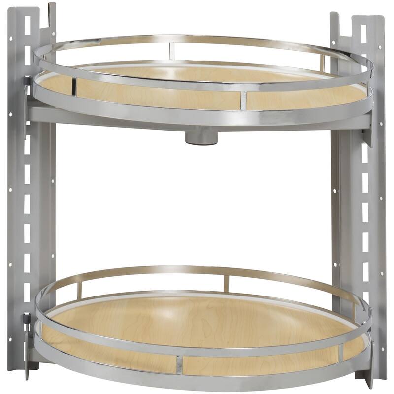 Hardware Resources LSRNP18 CORNERMAX 18" Wide Full Circle Wood 2 Tier - UV Coated