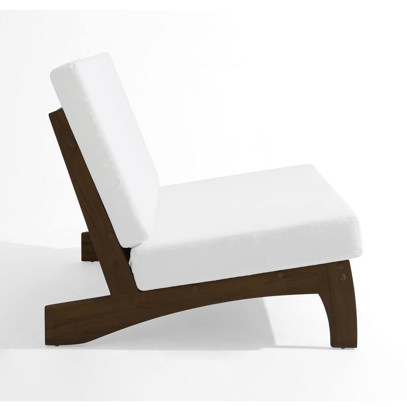 Patio Teak Wood Outdoor Loveseat with Cushion