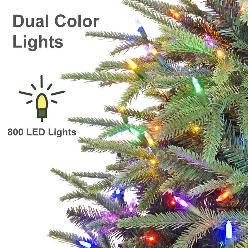 Puleo International 6.5' Pre-Lit Artificial Fraser Fir Tree with 800 Dual-Color LED Lights
