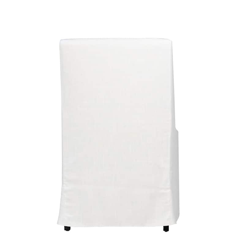 Lena Cotton Blend Slipcover Upholstered Dining Chair, White