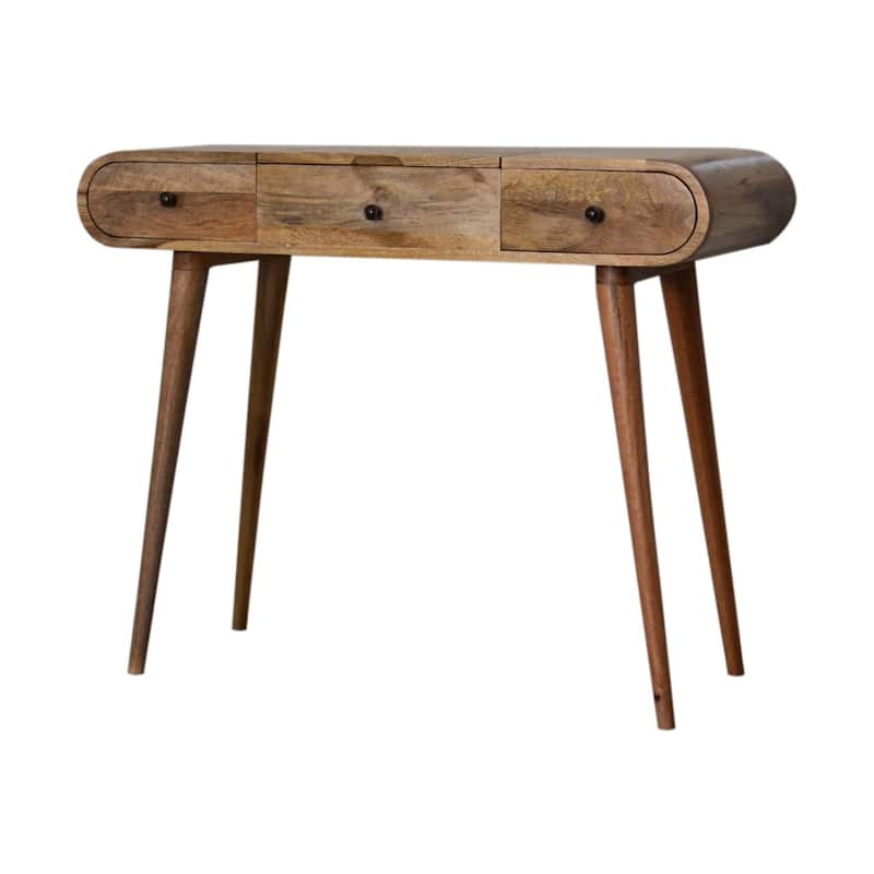 Mid-Century Modern Wood Round Table With Strong Legs