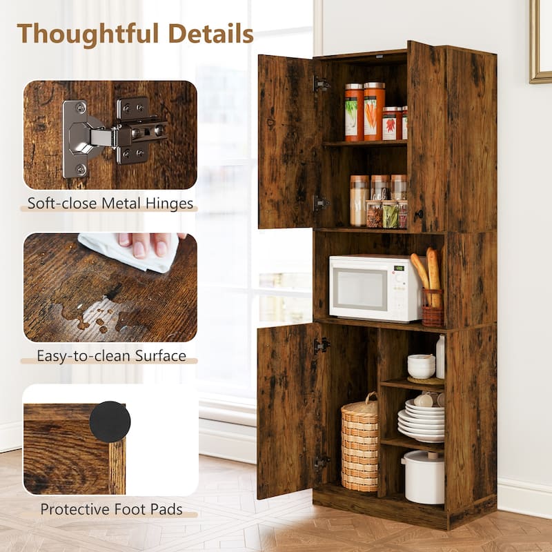 Costway Kitchen Pantry Storage Cabinet 65.5" Tall Modern Hutch Cabinet - See Details