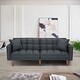 preview thumbnail 19 of 22, Convertible Futon Sofa Bed with Two Pillows, Modern Upholstered Sleeper Sofa Couch with 3 Adjustable Backrests