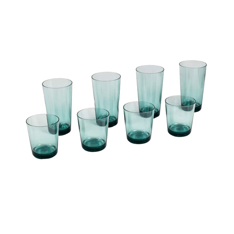 Abode Homewares Simple Acrylic Drinkware Set - Set of 8 - Green