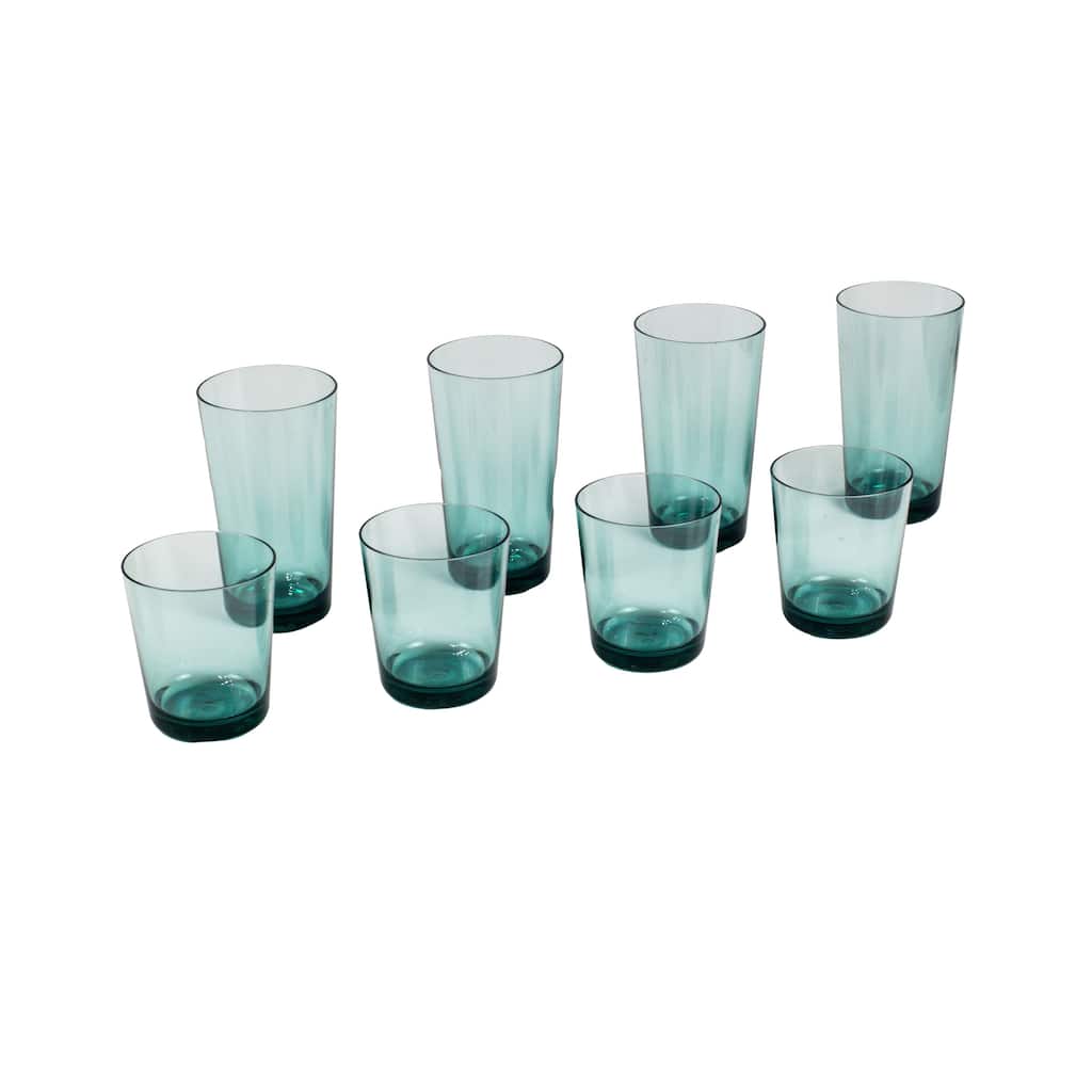 Simple Drinkware Set, 15 Oz & 21 Oz, Set of 8