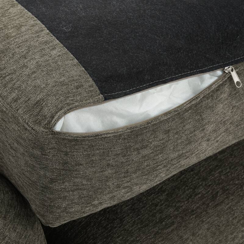 Chenille Swivel Accent Chair Storage Ottoman Set with Nailhead Trim Skirt