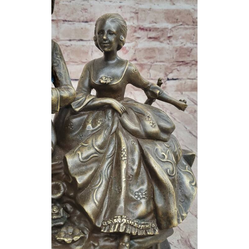 Romantic Serenade: A Baroque Couple In Harmony - European Bronze Sculpture Original Art