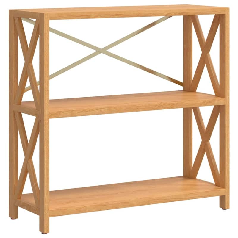 vidaXL 4-Tier Shelf 6.7"x11.8"x44.1" Solid Wood Oak