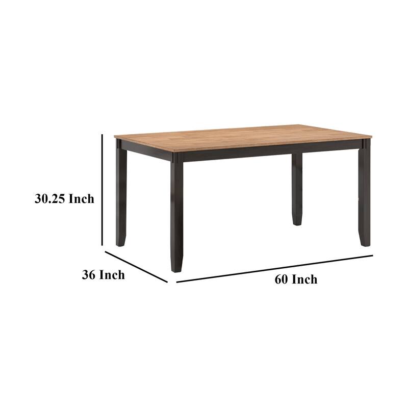 Gasy Dining Table Set with 4 Ladderback Chairs and 1 Bench, Dark Brown