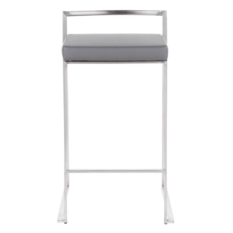 Silver Orchid Forrest Stainless Steel Stackable Fully Welded Counter Stool (Set of 3)
