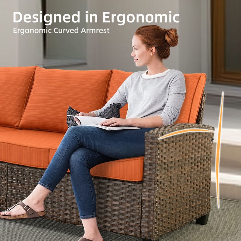 XIZZI 7-Piece Outdoor Wicker Conversation Set