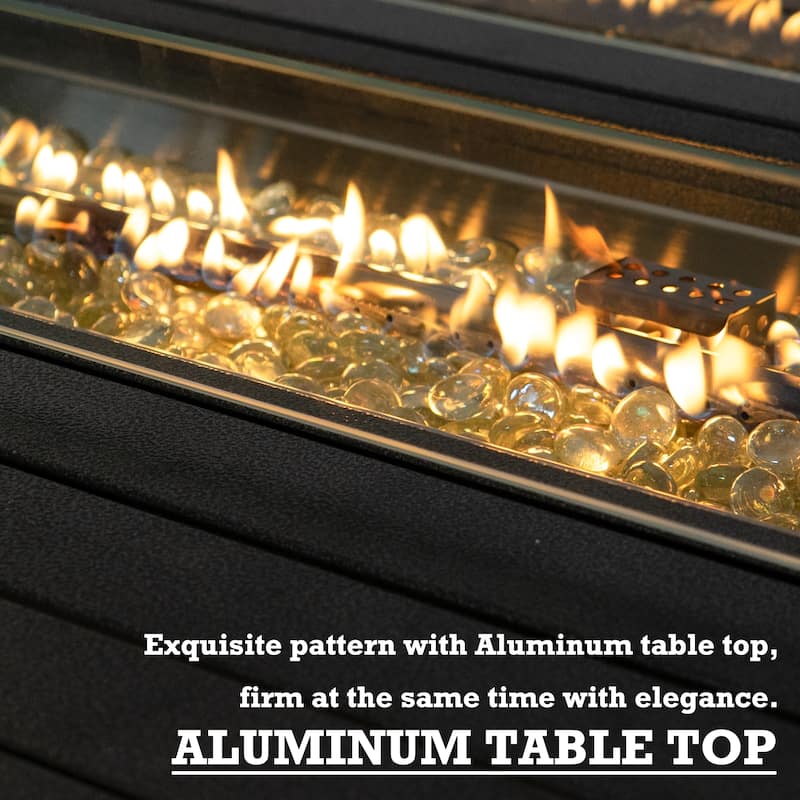 Kozyard 50,000 BTU Outdoor Wicker Patio Propane Gas Fire Pit Table