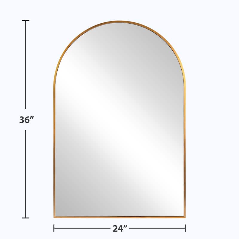 Arched Aluminum Alloy Framed Decorative Wall Mirror (2-Pieces)