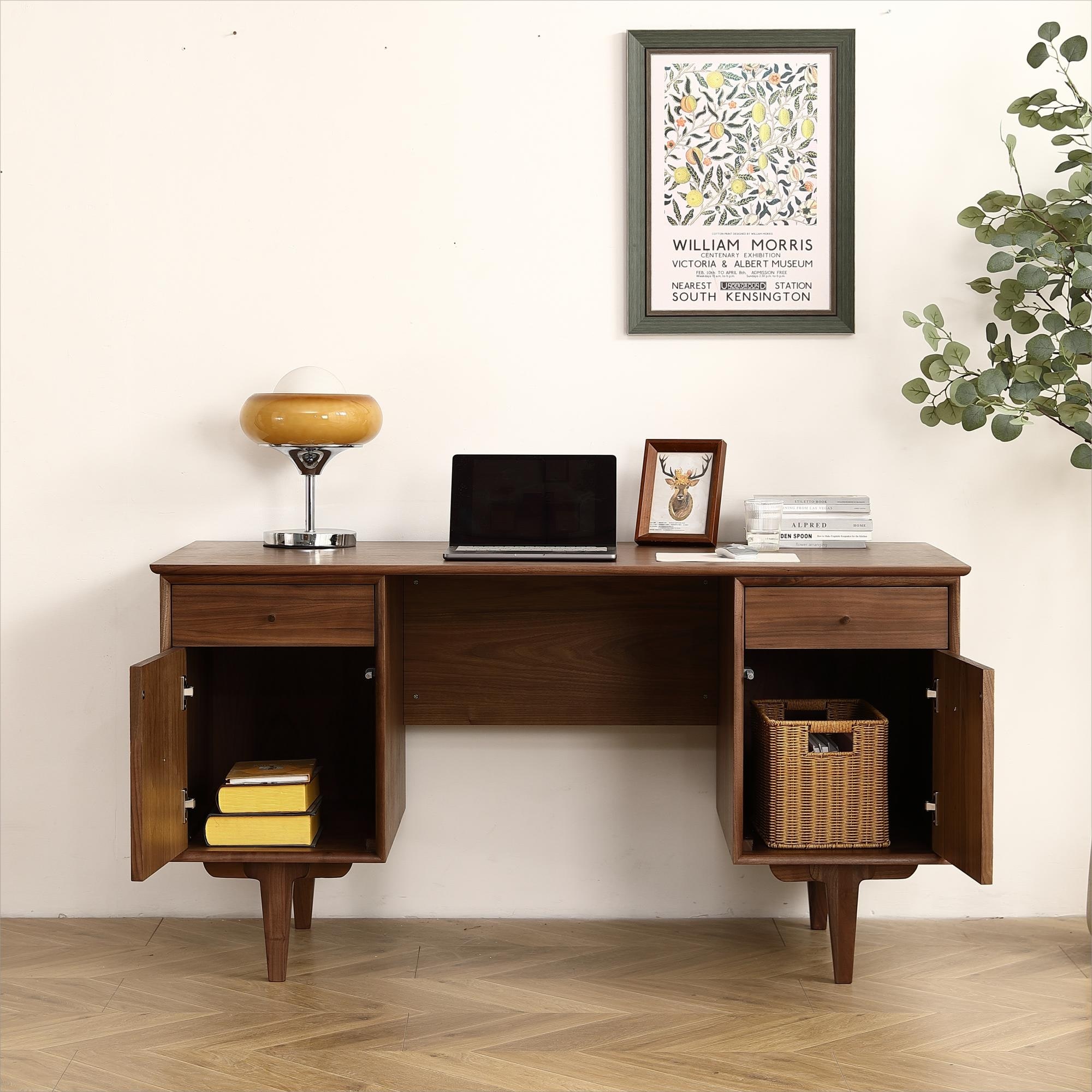 Large walnut on sale desk