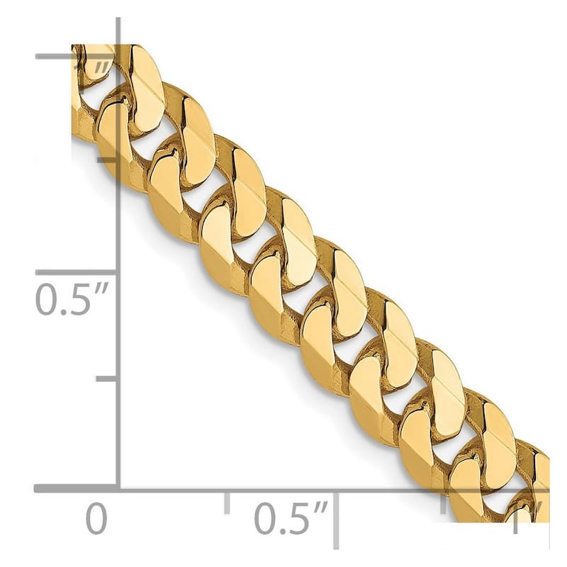 Curata 10k 6.1mm Flat Beveled Curb Chain Bracelet