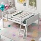 preview thumbnail 2 of 16, Modern Full Size Wood Low Loft Bed with Convertible Ladder Can be Placed on The Left or Right for Bedroom