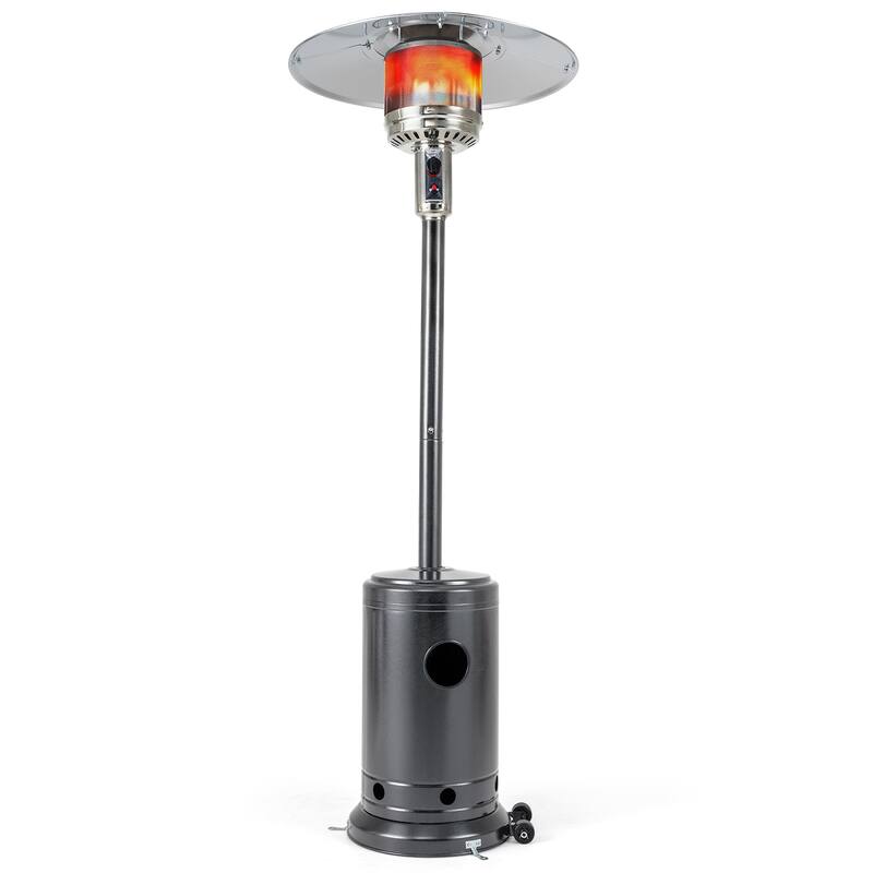 Gymax 50000 BTU Patio Propane Heater w/ Stainless Steel Burner & Safe - Grey
