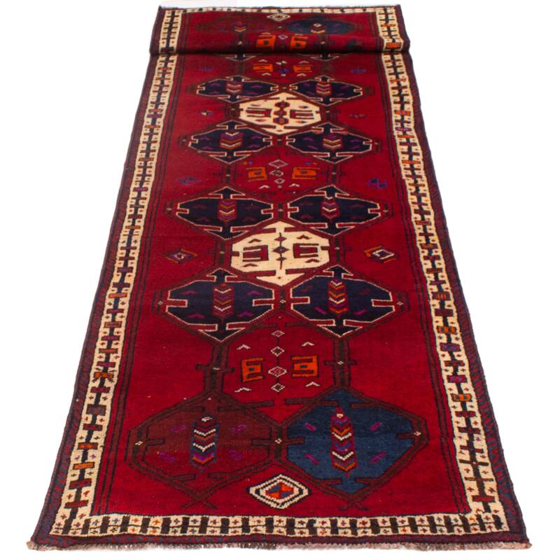 ECARPETGALLERY Hand-knotted Melis Vintage Red Wool Rug - 4'2 x 14'6