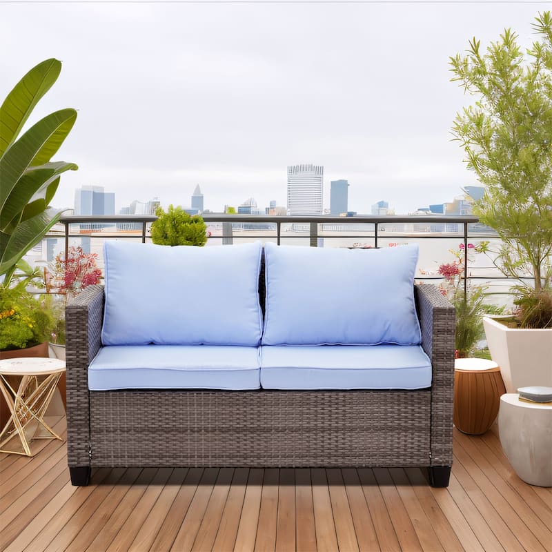 Ainfox Outdoor Patio Sofa Set Sectional Wicker Sofa Patio Furniture Rattan sofa