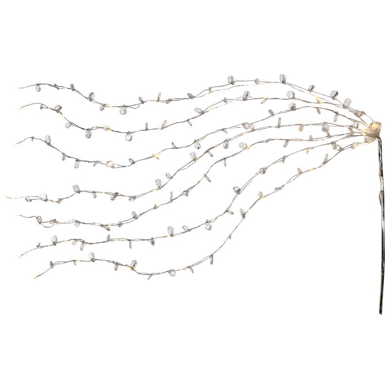 LED Lighted Willow Branch Christmas Spray - 40" - Silver - Warm White