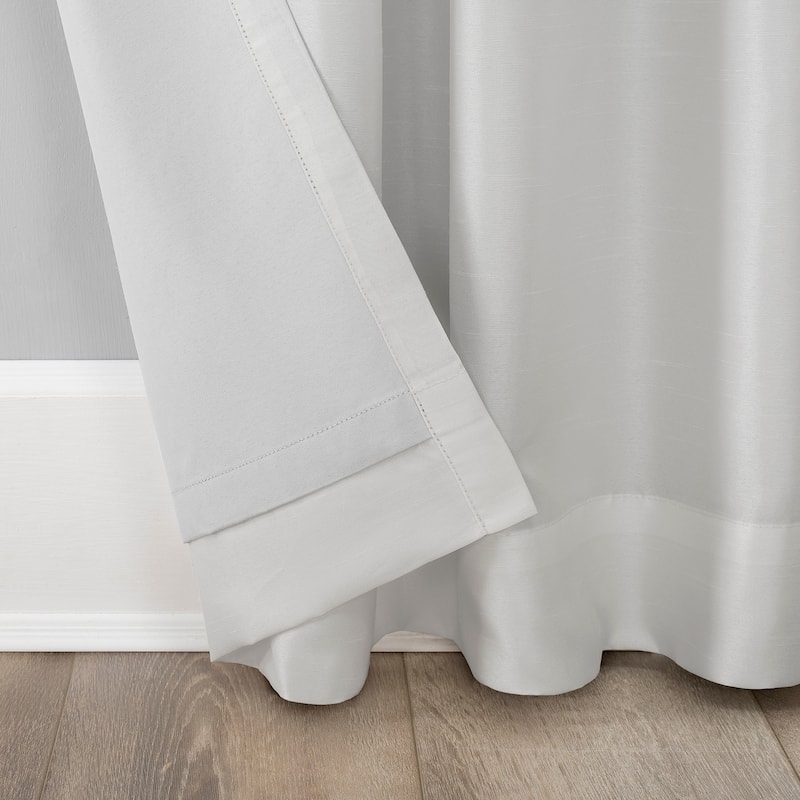 Sun Zero Evelina Faux Dupioni Silk Blackout Curtain Panel, Single Panel