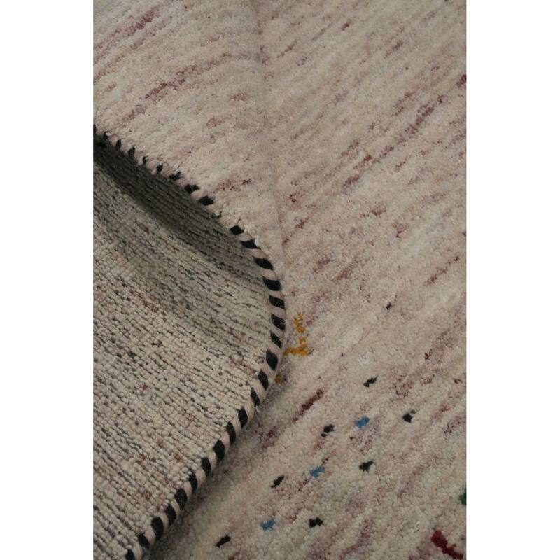 Hand Knotted Oriental 100% Wool Carpet Tribal Animal Pictorial Beige & Ivories Gabbeh Area Rug - 11' 5'' X 9' 0''