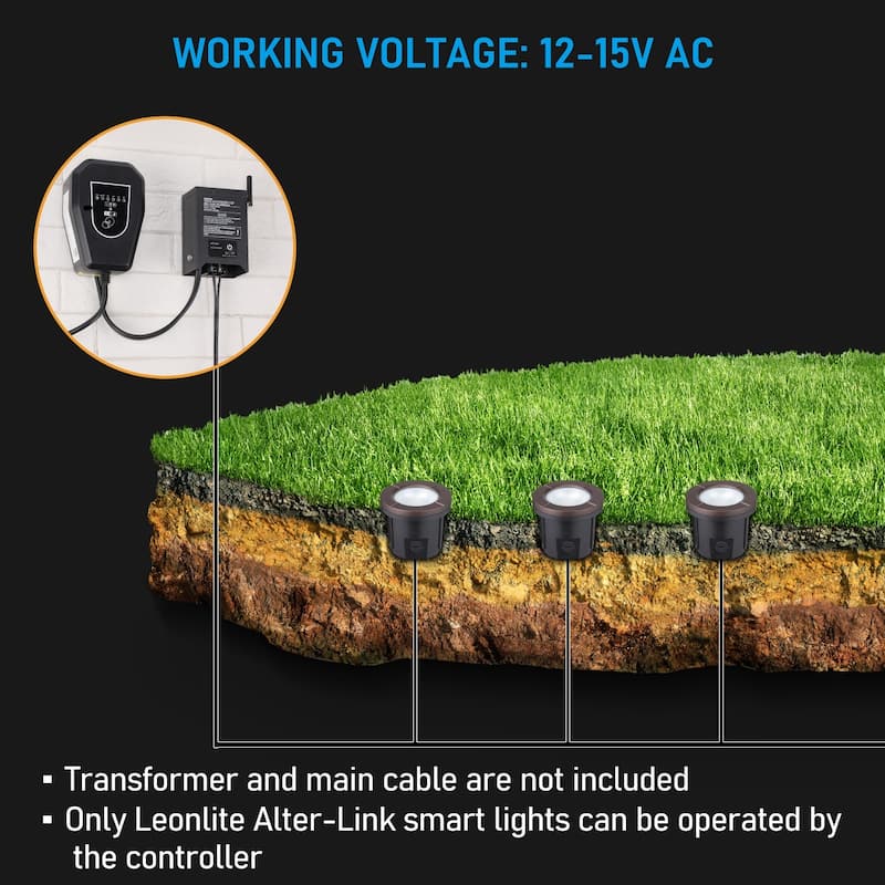 Alter-Link Low Voltage Smart RGBCW Well Lights with Bi-Flow Controller - 6 pack