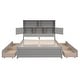 preview thumbnail 8 of 51, Full Size Platform Bed with Storage Headboard, Charging Station and Drawers