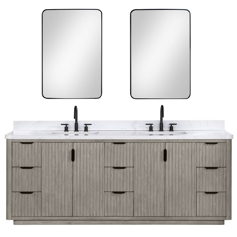 Cadiz Bath Vanity with Composite Stone Top and Mirror
