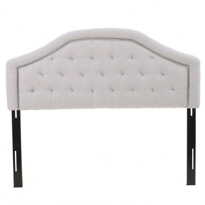 Tufted Upholstered Headboard Queen Size, Solid Wood Head Board with Durable Metal Legs