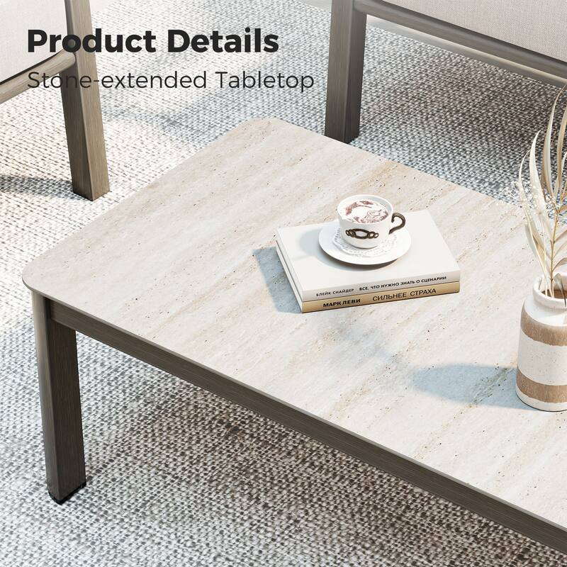 Nimbus 1-Piece Brown Aluminum Outdoor Coffee Table - 47 x 23