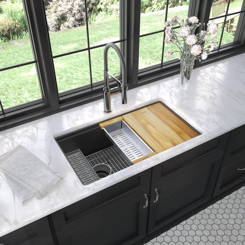 Elkay ELXRU13322W Quartz Luxe 33" Undermount Single Basin Quartz