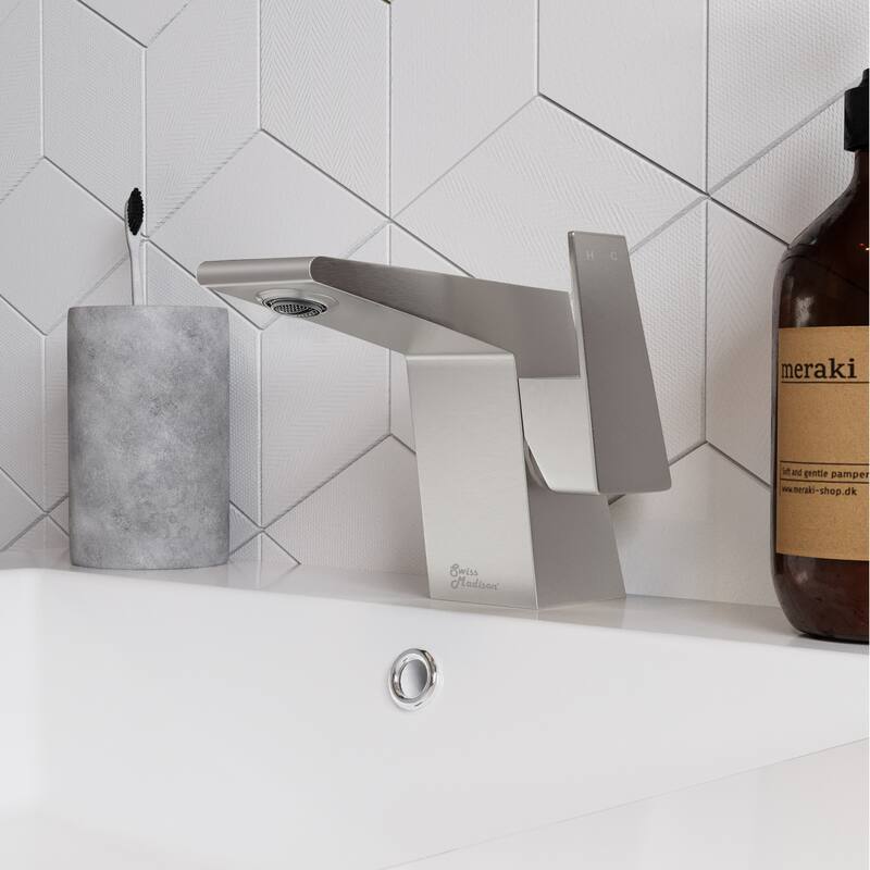 Swiss Madison SM-BF30 Carre 1.2 GPM Single Hole Bathroom Faucet - Brushed Nickel