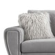 preview thumbnail 2 of 3, Fabric Sofa with Pleated Design Arms and Acrylic Turned Bun Feet, Gray